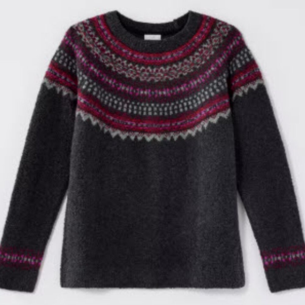 J Jill Gray Fair Isle Pullover Sweater.  Plus Size 4X